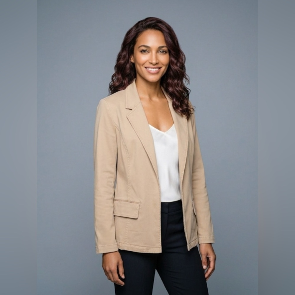 Liverpool Beige Open-Front Blazer Jacket